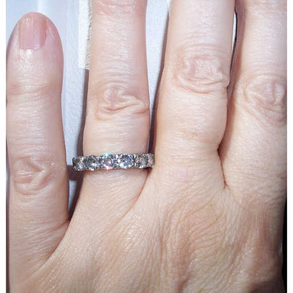 STAINLESS STEEL 7 Stone AAA Grade CZ Band Ring-NWT - Picture 5 of 16